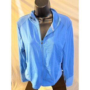 Danskin Pretty Blue Womens Zip track Jacket Sweatshirt Size Large L Workout